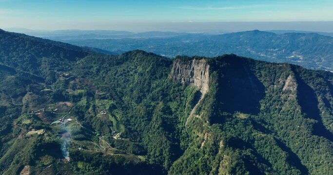 Drone fly over the mountain in Taiwan