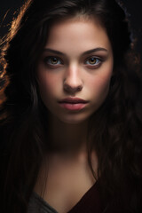 Fototapeta premium Portrait of beautiful young brunette