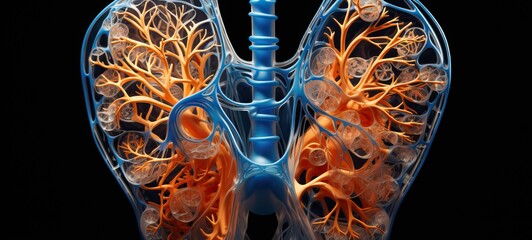 3D illustration of the human respiratory system