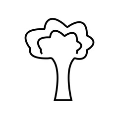 Tree Lineal Icon Symbol Vector. Black Outline Tree Icon