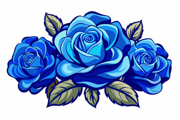 blue rose flowers in a floral arrangement isolated