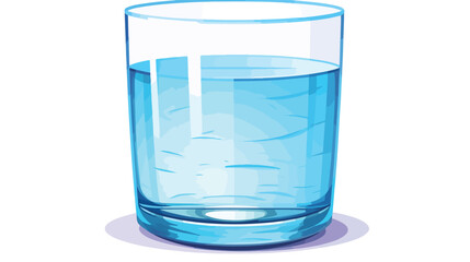 Transparent glass of water. On a white background.