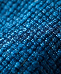 Close up of a blue fabric texture