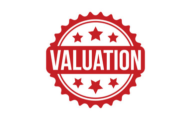 Valuation Stamp. Red Valuation Rubber grunge Stamp
