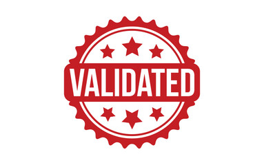 Validated Stamp. Red Validated Rubber grunge Stamp - obrazy, fototapety, plakaty
