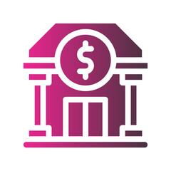 bank flat gradient icon