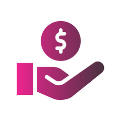 financial flat gradient icon