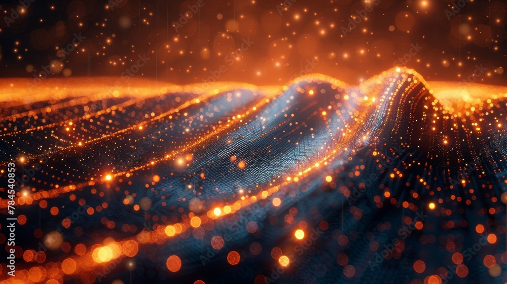 Poster A futuristic binary background with a graphic of technology, a digital communication concept