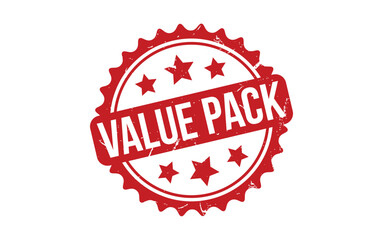 Value Pack Stamp. Red Value Pack Rubber grunge Stamp