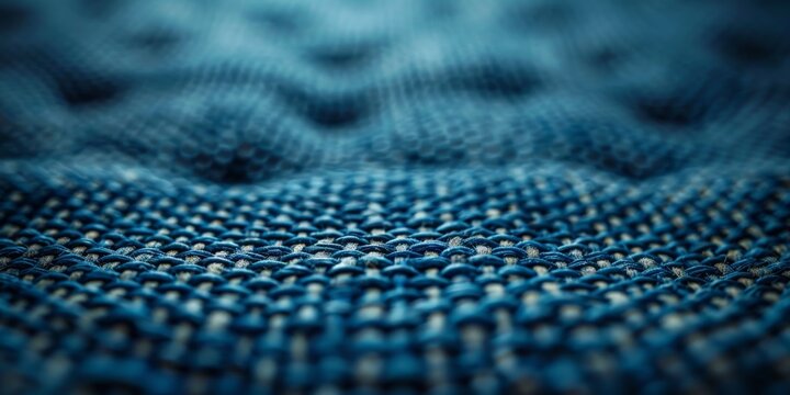 Close up view of blue fabric