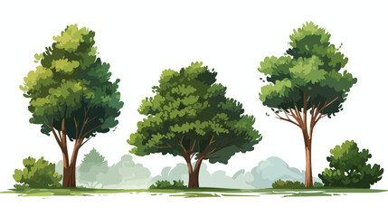 Tree watercolor style vector illustration of graphi