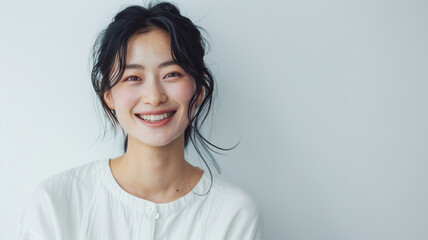 Fototapeta premium 若い日本人の女性ポートレイト Young Japanese woman's portrait [Generative AI] 