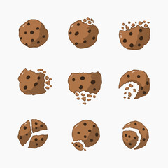 Chocolate cookie hand drawn vector illustration