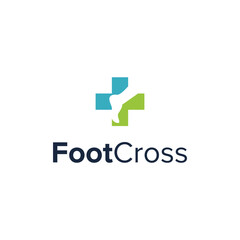 foot cross simple sleek creative geometric modern logo design