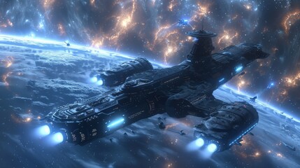 Render of 3D sci-fi plane. Background image for sci-fi gates