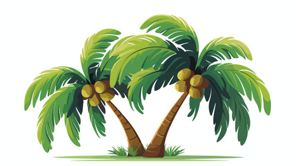 Tropical palm icon over white background vector illustration