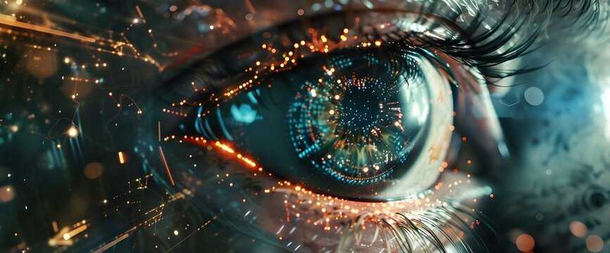 Holographic technology, all-seeing eye, future technology, future science, Generative AI