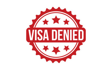 Visa Denied Stamp. Red Visa Denied Rubber grunge Stamp