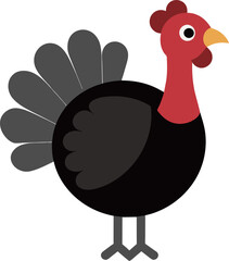Vector turkey animal flat style illustration