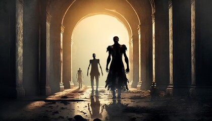 silhouette of people