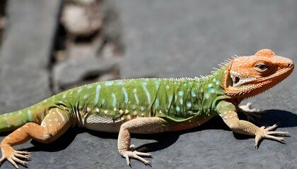 A Lizard With A Unique Scale Pattern On Its Belly - obrazy, fototapety, plakaty