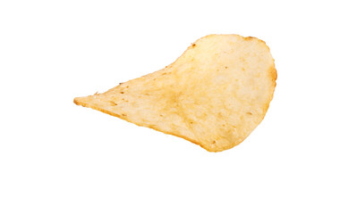 one potato chips snack isolated on transparent background from above