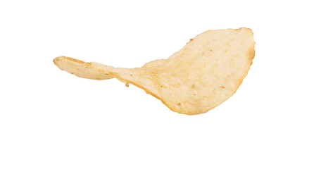 one unit of potato chips snack isolated on transparent background close up
