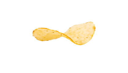 one unit of potato chips snack isolated on transparent front background