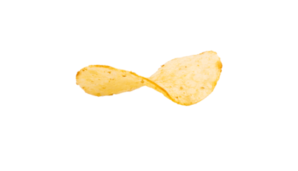 one unit of potato chips snack isolated on transparent front background
