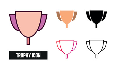 Trophy Icon Set Vector Illustration