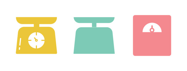 Flat Weighing Scale Icon Symbol Vector Illustration