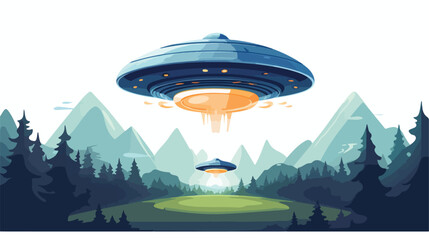 UFO unidentified flying object alien spacecraft cli - obrazy, fototapety, plakaty