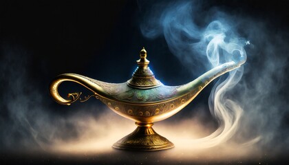 magic lamp on a dark background