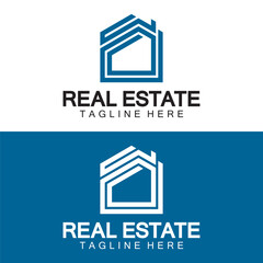 Real Estate Logo Vector. Logo Design Template for Property Real Estate Illustration with House Icon line minimalist concept