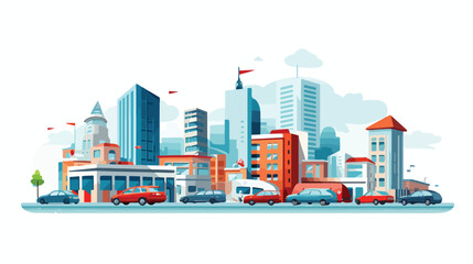 Urban design over white background vector illustration