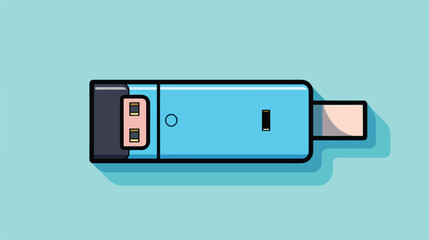 Usb flash drive simple isolated vector design 2d flat