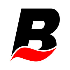 B letter logo | red black alphabet letter B logo icon | B icon | B Logo black and white