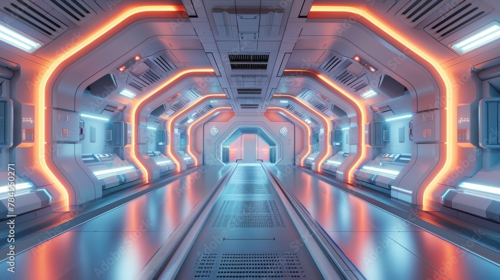 Poster modern futuristic background. technology sci-fi hi tech concept. 3d rendering.