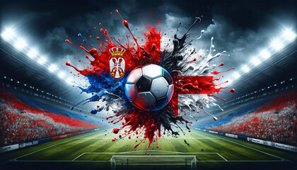 Soccer Concept. Europian Championship EM. Serbia vs England.