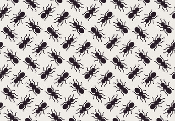 Seamless black ants pattern