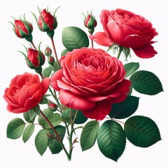 Beautiful rose bouquet isolated on white background