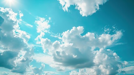 Naklejka na ściany i meble Clean Sky with Clouds Texture
