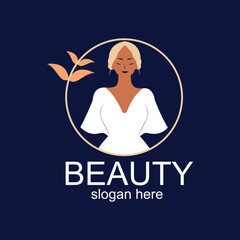 Beauty logo design simple concept Premium Vector