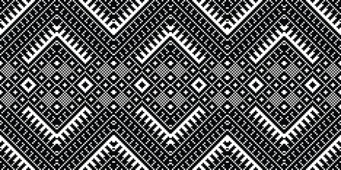 Pixel Seamless Pattern Embroidery Background. Pixel Stripe Geometric Ethnic Oriental Pattern Traditional. Pixel Aztec Style Abstract Design for Print Texture,fabric,saree,sari,carpet.