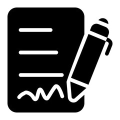 pen and paper glyph icon