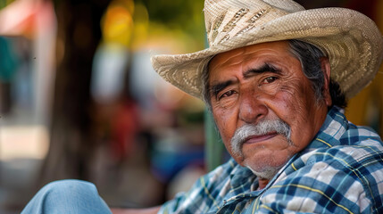 Devoción Mexicana: Hombre Mayor en Oración, Abrazando la Reflexión Espiritual.