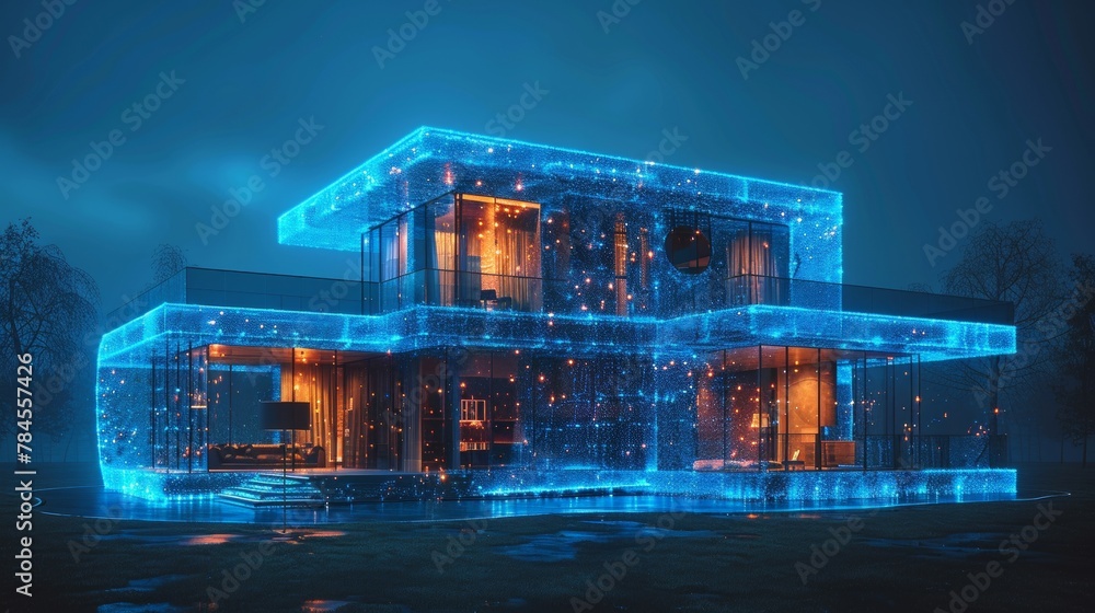 Poster Computerized architecture of smart buildings. Projects for smart houses under artificial intelligence and internet of things.