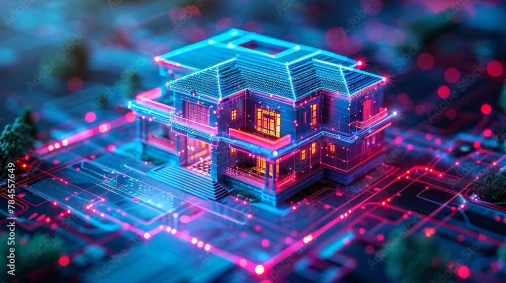 Poster Hardware and software development for smart buildings. Architectural engineering for smart houses. 3d drawings of buildings. Engineer communications. Phone controls for IoT of smart buildings.