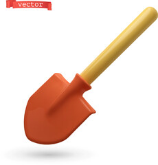 Garden spade 3d vector icon