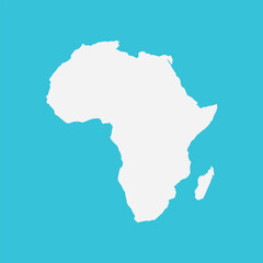 Africa map icon on the background. Africa map silhouette sign. flat style.
